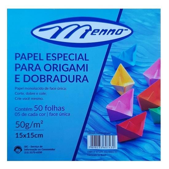 Kit Dobradura 15x15 50 Folhas Menno Na JB Papelaria