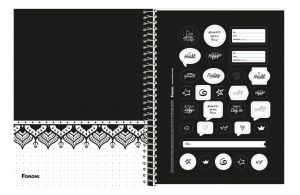 Agenda Espiral Planner Permanente Back To Black 5679167 Foroni - Envio de Capas Conforme Disponibilidade do Estoque