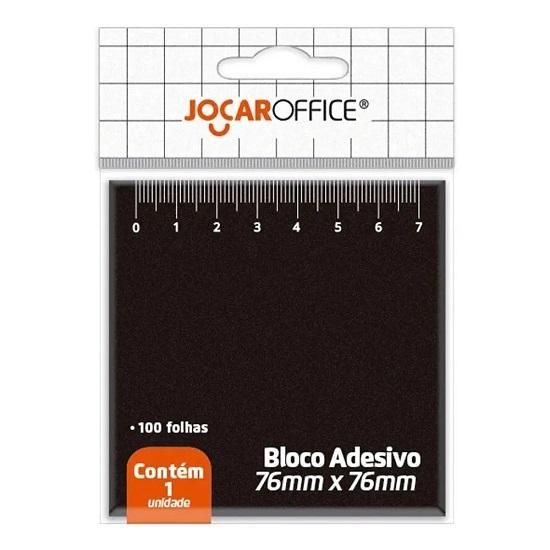 Anote e Cole 76x76mm. Preto Com Régua 100 Folhas Jocar