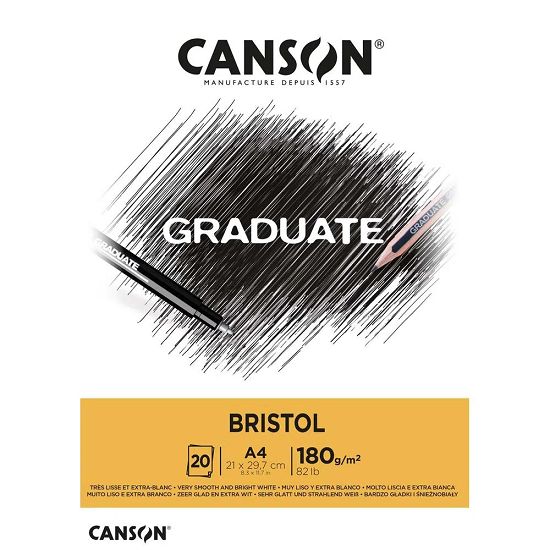 Bloco Canson Graduate Bristol A4 180grs. Com 20 Folhas