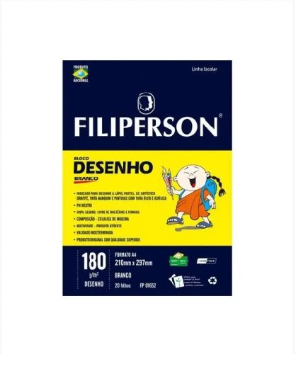 Bloco De Canson A4 Branco 180g. com 20 Folhas Usapel