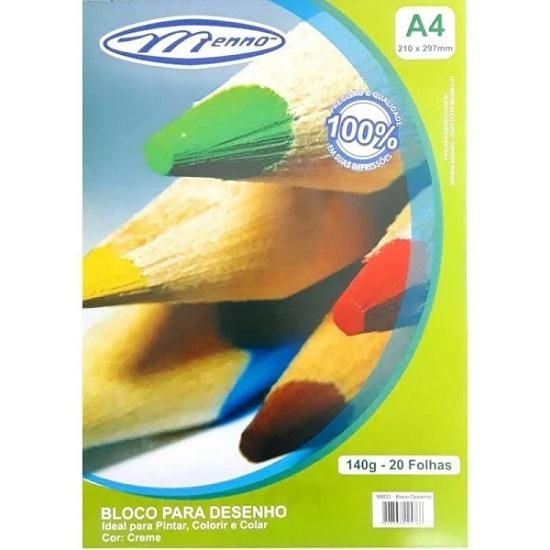 Bloco De Canson A4 Creme 140grs. Com 20 Folhas Menno