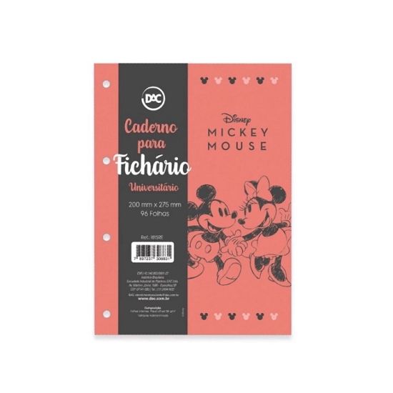 Bloco Para Fichário Universitário (Grande) 96 Folhas Mickey/Minnie 1815RE Dac