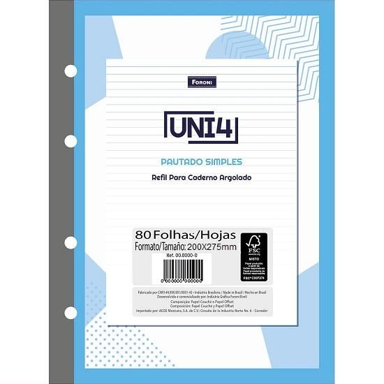 Bloco Para Fichário Universitário (Grande) Branco 80 Folhas 4989448 Foroni