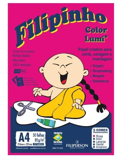 Bloco Lumi Paper 5 Cores 85g. 50 folhas 03819 Filipinho