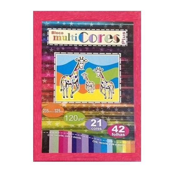 Bloco Multi Cores Plus 21 Cores 42 Folhas Kit Super Criativo