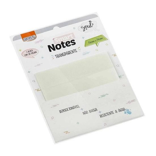 Bloco Smart Notes Transparente 76x76mm 20 Folhas BA7659 BRW