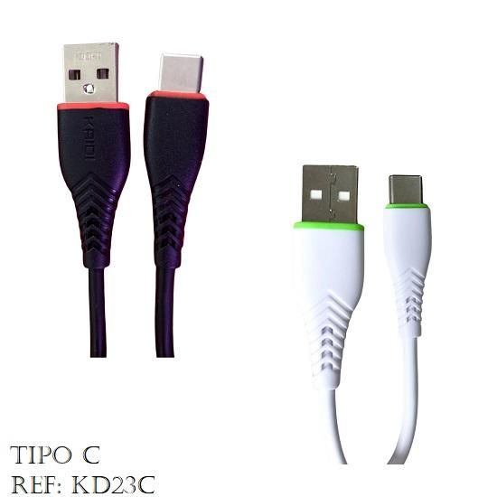 Cabo USB Tipo C KD23C Kaidi - Envio da Cor Conforme Disponibilidade do Estoque