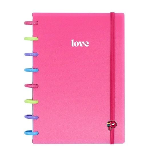 Caderno A5 Colorful Love 80 Folhas Pop Disc