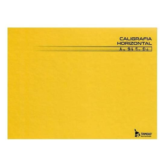 Caderno Brochura 1/4 ( Pequeno ) 48 Folhas Capa Dura Caligrafia Horizontal Amarelo 2149 Tamoio