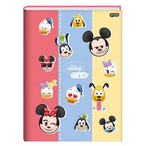 Caderno Brochura 1/4 (Pequeno) 80 Folhas Capa Dura Disney Emoji Jandaia - Envio de Capas Conforme Disponibilidade do Estoque