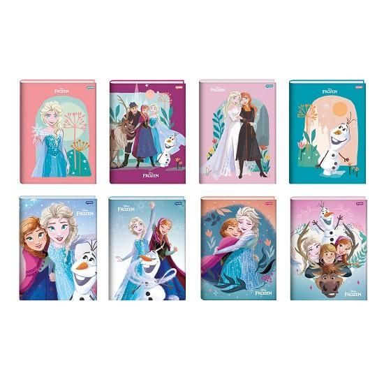 Caderno Brochura 1/4 (Pequeno) 80 Folhas Capa Dura Frozen Jandaia - Envio de Capas Conforme Disponibilidade do Estoque