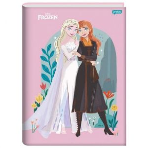 Caderno Brochura 1/4 (Pequeno) 80 Folhas Capa Dura Frozen Jandaia - Envio de Capas Conforme Disponibilidade do Estoque