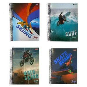 Caderno Espiral 1/4 (Pequeno) 80 Folhas Capa Dura Jump 3080080 Foroni - Envio de Capas Conforme Disponibilidade do Estoque