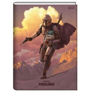 Caderno Brochura 1/4 (Pequeno) 80 Folhas Capa Dura Star Wars Mandalorian Jandaia - Envio de Capas Conforme Disponibilidade do Estoque