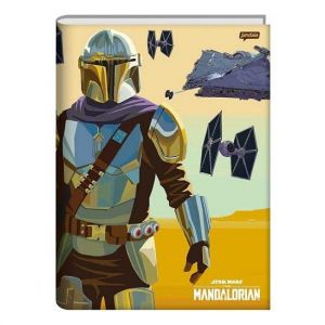 Caderno Brochura 1/4 (Pequeno) 80 Folhas Capa Dura Star Wars Mandalorian Jandaia - Envio de Capas Conforme Disponibilidade do Estoque