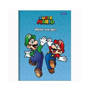 Caderno Brochura 1/4 (Pequeno) 80 Folhas Capa Dura Super Mario 4095072 Foroni - Envio de Capas Conforme Disponibilidade do Estoque