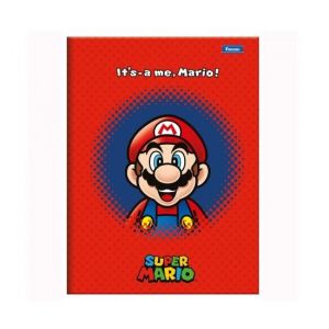 Caderno Brochura 1/4 (Pequeno) 80 Folhas Capa Dura Super Mario 4095072 Foroni - Envio de Capas Conforme Disponibilidade do Estoque