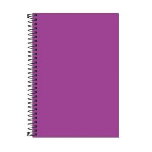 Caderno Espiral 1/4 (Pequeno) 80 Folhas Sem Pauta Capa Plástica Neon Roxo Tilibra