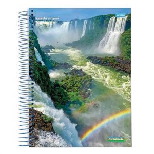 Caderno Espiral 1/4 (Pequeno) 48 Folhas Capa Flexível Brasilidade Jandaia - Envio de Capas Conforme Disponibilidade do Estoque