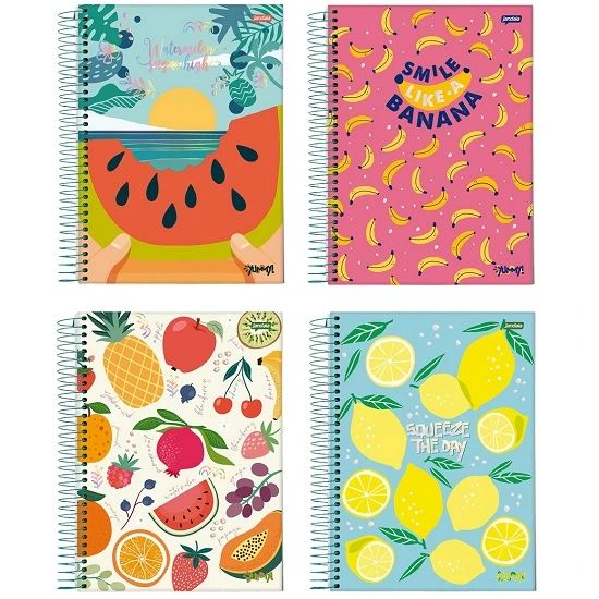 Caderno Espiral 1/4 (Pequeno) 80 Folhas Capa Dura Yummy 76922-77 Jandaia - Envio de Capas Conforme Disponibilidade do Estoque