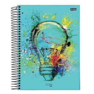 Caderno Espiral 1/4 (Pequeno) Capa Dura 80 Folhas Flow Jandaia - Envio de Capas Conforme Disponibilidade do Estoque