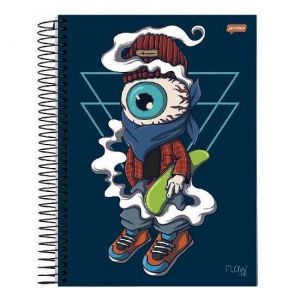 Caderno Espiral 1/4 (Pequeno) Capa Dura 80 Folhas Flow Jandaia - Envio de Capas Conforme Disponibilidade do Estoque