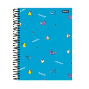 Caderno Espiral Universitário (Grande) 10 Matérias 200 Folhas Capa Dura Fortnite Foroni - Envio de Capas Conforme Disponibilidade do Estoque