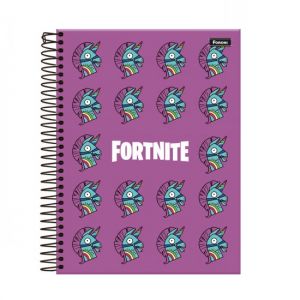 Caderno Espiral Universitário (Grande) 10 Matérias 200 Folhas Capa Dura Fortnite Foroni - Envio de Capas Conforme Disponibilidade do Estoque