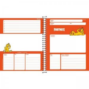 Caderno Espiral Universitário (Grande) 10 Matérias 200 Folhas Capa Dura Fortnite Foroni - Envio de Capas Conforme Disponibilidade do Estoque