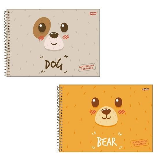 Caderno Espiral Cartografia 80 Folhas Capa Dura Cute Animals Jandaia - Envio de Capas Conforme Disponibilidade do Estoque