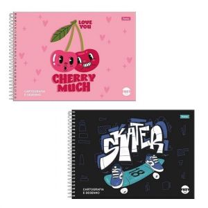 Caderno Espiral Cartografia 80 Folhas Capa Dura Fuzy 3095770 Foroni - Envio de Capas Conforme Disponibilidade do Estoque