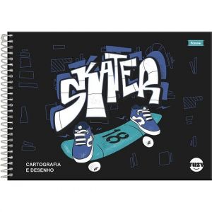 Caderno Espiral Cartografia 80 Folhas Capa Dura Fuzy 3095770 Foroni - Envio de Capas Conforme Disponibilidade do Estoque