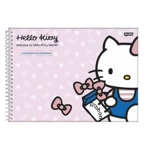 Caderno Espiral Cartografia 80 Folhas Capa Dura Hello Kitty Jandaia - Envio de Capas Conforme Disponibilidade do Estoque