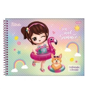 Caderno Espiral Cartografia 80 Folhas Capa Dura Nina Jandaia - Envio de Capas Conforme Disponibilidade do Estoque