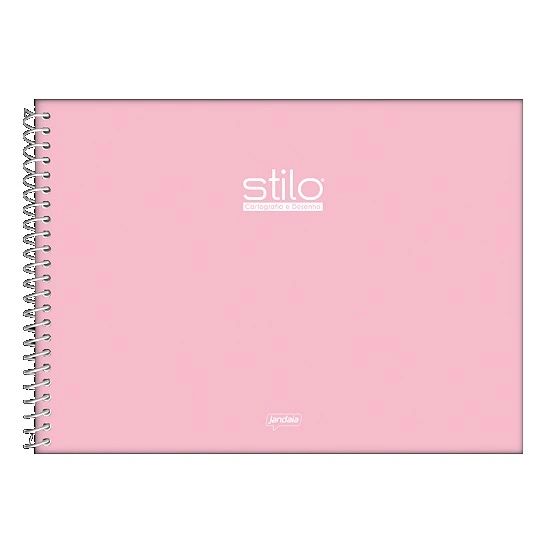 Caderno Espiral Cartografia 80 Folhas Capa Dura Stilo Rosa 68825-77 Jandaia