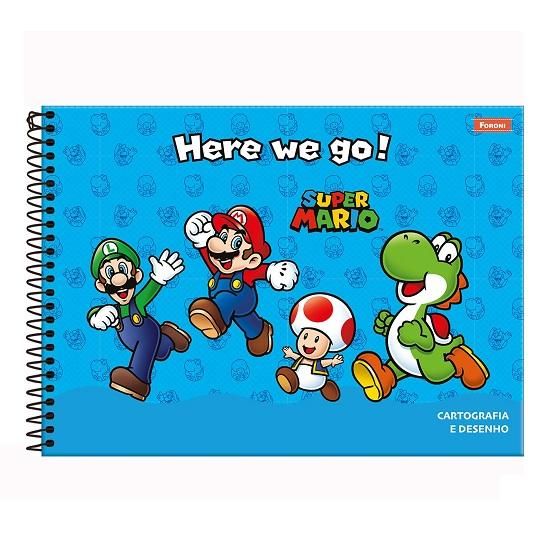 Caderno Espiral Cartografia 80 Folhas Capa Dura Super Mario 339271 Foroni