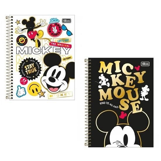 Caderno Espiral Colegial (Médio) 1 Matéria 80 Folhas Capa Dura Mickey Tilibra - Envio de Capas Conforme Disponibilidade do Estoque