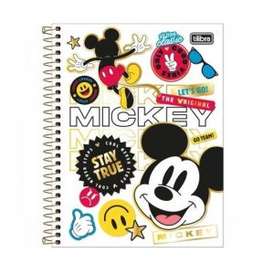 Caderno Espiral Colegial (Médio) 1 Matéria 80 Folhas Capa Dura Mickey Tilibra - Envio de Capas Conforme Disponibilidade do Estoque