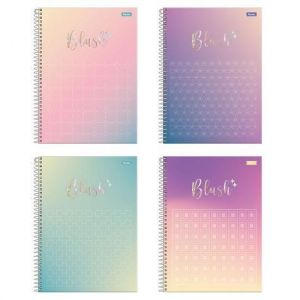 Caderno Espiral Colegial (Médio) 1 Matéria 80 Folhas Capa Dura Blush Pauta Branca Foroni - Envio de Capas Conforme Disponibilidade do Estoque