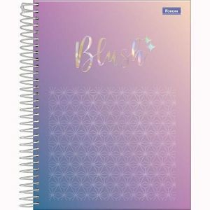 Caderno Espiral Colegial (Médio) 1 Matéria 80 Folhas Capa Dura Blush Pauta Branca Foroni - Envio de Capas Conforme Disponibilidade do Estoque