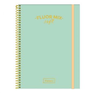 Caderno Espiral Colegial (Médio) 1 Matéria 80 Folhas Capa Dura Fluor Mix Soft 3162779 Foroni - Envio de Capas Conforme Disponibilidade do Estoque