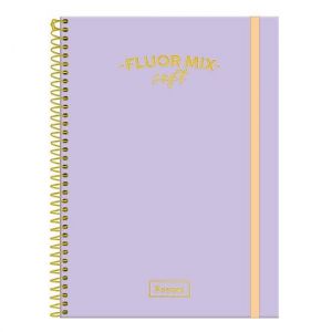 Caderno Espiral Colegial (Médio) 1 Matéria 80 Folhas Capa Dura Fluor Mix Soft 3162779 Foroni - Envio de Capas Conforme Disponibilidade do Estoque