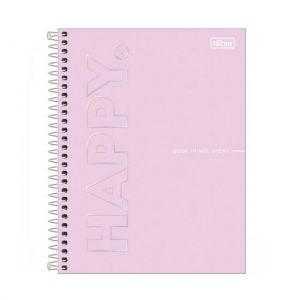 Caderno Espiral Colegial (Médio) 1 Matéria 80 Folhas Capa Dura Happy Tilibra - Envio de Capas Conforme Disponibilidade do Estoque