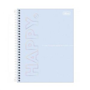 Caderno Espiral Colegial (Médio) 1 Matéria 80 Folhas Capa Dura Happy Tilibra - Envio de Capas Conforme Disponibilidade do Estoque