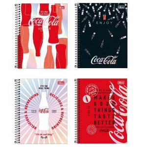 Caderno Espiral Colegial (Médio) 10 Matérias 160 Folhas Capa Dura Coca Cola Tilibra - Envio de Capas Conforme Disponibilidade do Estoque