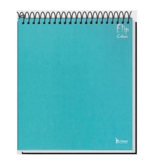 Caderno Espiral Flip 10 Matérias 160 Folhas Capa Dura Colors Verde 2189 Tamoio