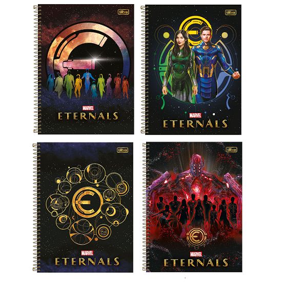 Caderno Espiral Universitário (Grande) 1 Matéria 80 Folhas Capa Dura Eternals Tilibra - Envio de Capas Conforme Disponibilidade do Estoque