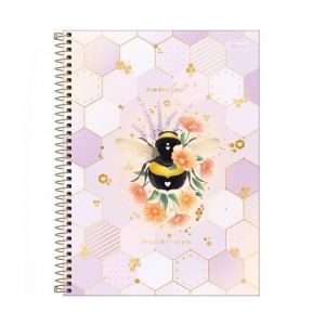 Caderno Espiral Universitário (Grande) 1 Matéria 80 Folhas Capa Dura Honey Bee Tilibra -