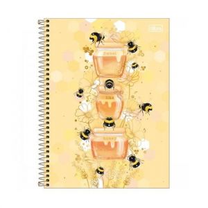 Caderno Espiral Universitário (Grande) 1 Matéria 80 Folhas Capa Dura Honey Bee Tilibra -